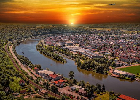 Free Sunset Neckar photo and picture