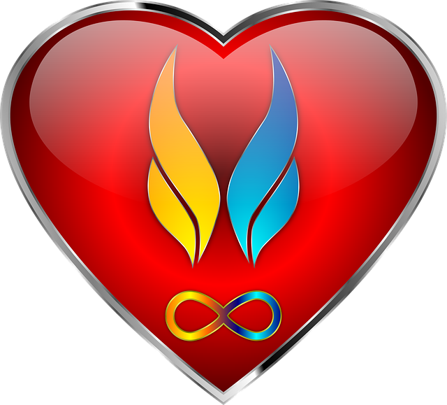 Free twin flames heart soul illustration