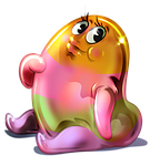 carton figure, jellybean, colorful
