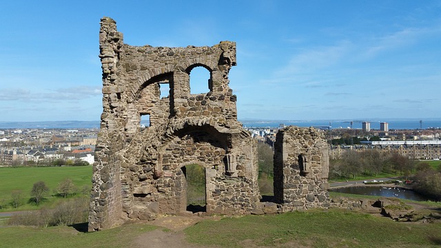 Ruína, Escócia, Castelo, Construção