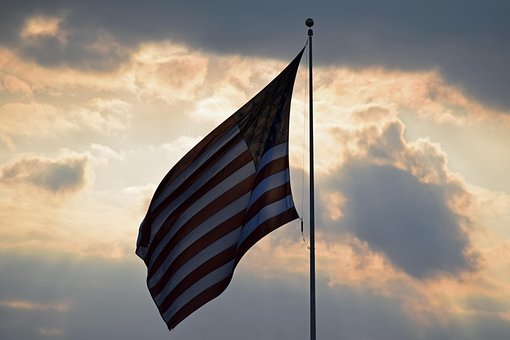 Flag, Solnedgang, Storm, Natur, Himmel