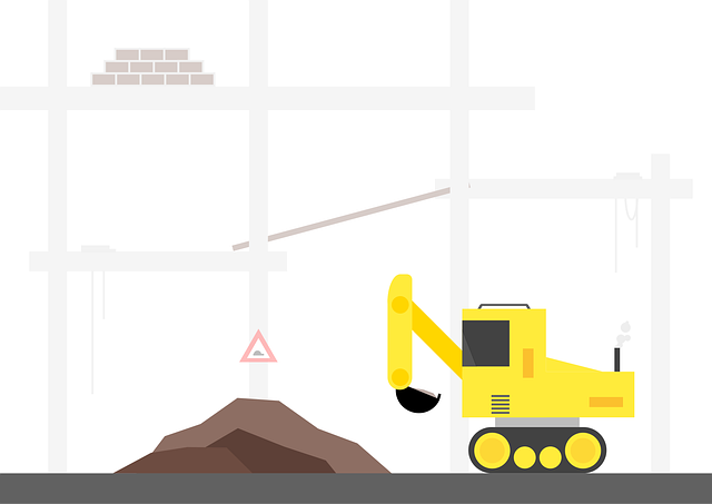 Baustelle, Bagger, Baumaschine, Arbeit