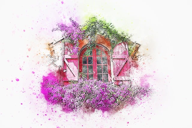 Free window flowers nature illustration