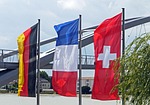 national flags, three countries bridge, germany
