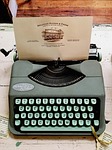 typewriter, teal, hermes