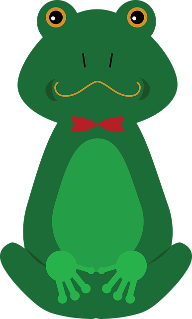 Free frog seated green vector
