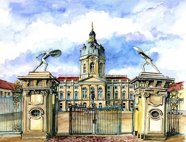 Free architecture the palace gate illustration