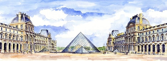 Free architecture louvre the museum illustration