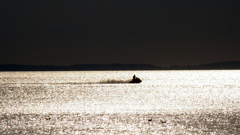 Scooter, Sea, The Reflection Of The Sun, Water Sports