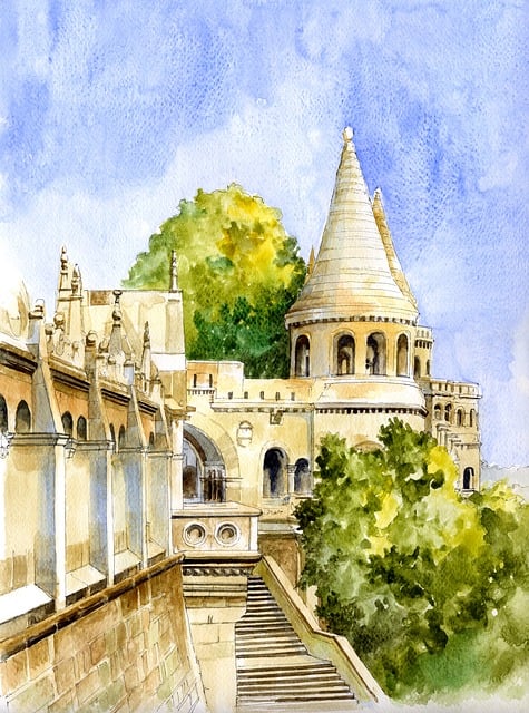 Free architecture budapest tower illustration
