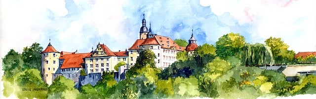 Free architecture germany castle illustration