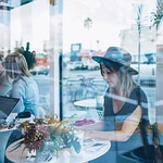 woman, people, glass