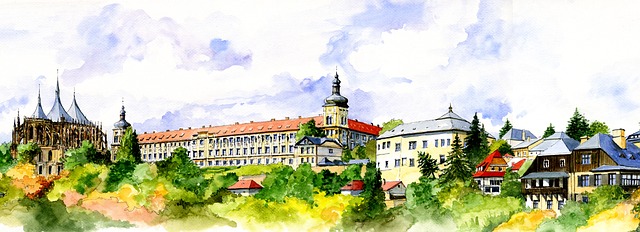 Free architecture czech republic panorama illustration