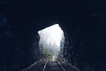 tunnel, dark, woods