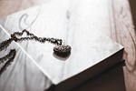 heart, necklace, old