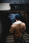 beanie, back, guy