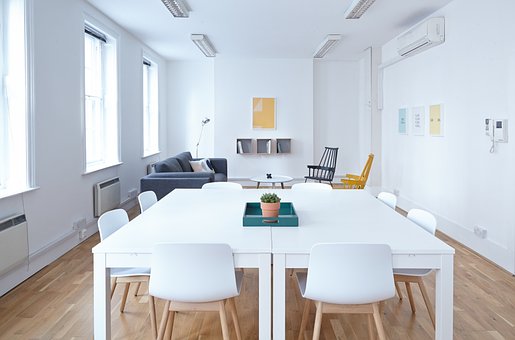 White, Room, Business, Office, Table