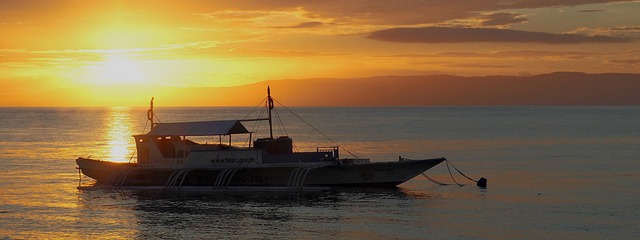 Free Sunset Boat photo and picture