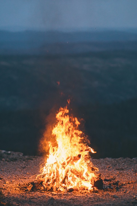 Fuego, Llama, Grabar, Hoguera, Fogata, Oscuro, Noche