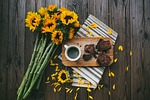 sunflower, coffee, drink