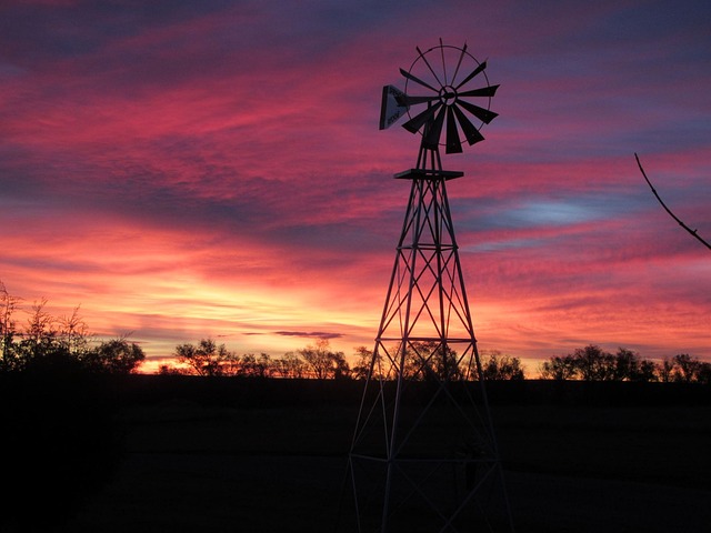 Free Sunrise Windmill photo and picture