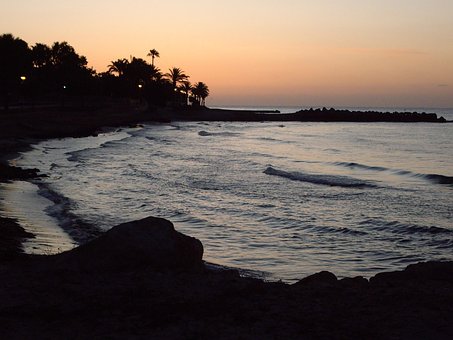 Strand, Kyst, Solopgang, Bæk, Shore