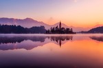 bled, slovenia, sunrise