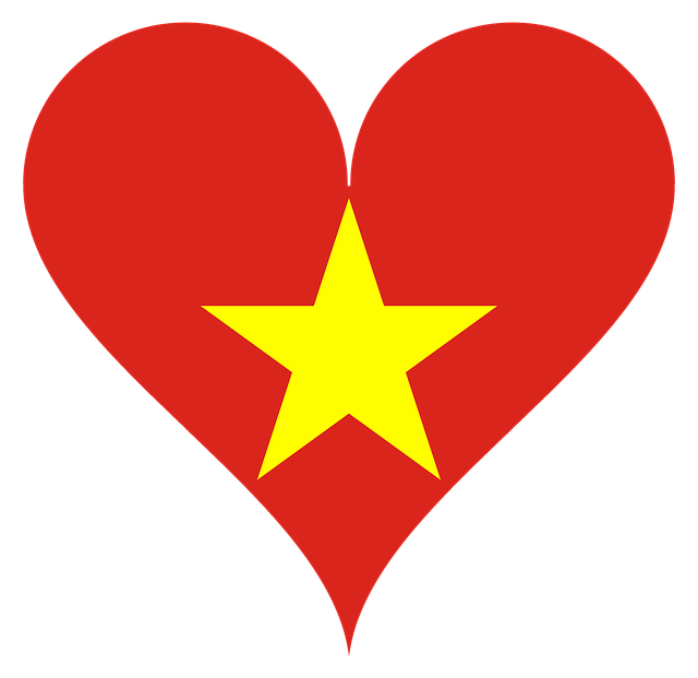 Hart, Dol Zijn Op, Vietnam, Vlag, Ster