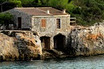 boathouse, swimmer, mallorca spain