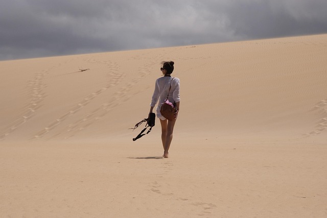 Abafado, Deserto, Verão, Garota, Céu