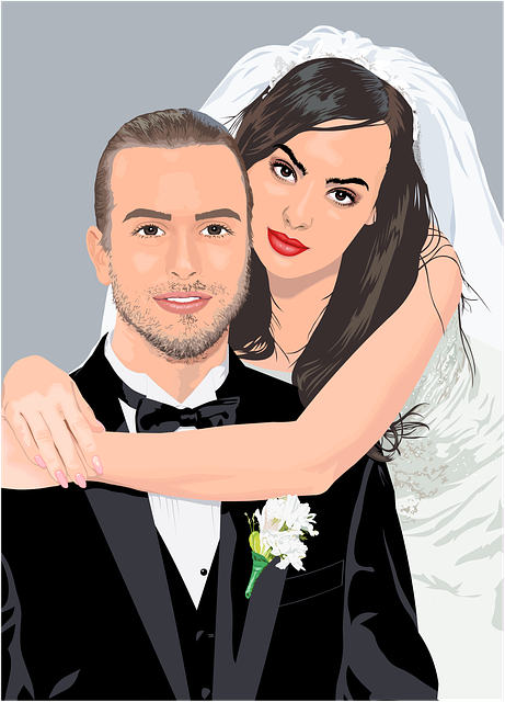 Free wedding couple love illustration