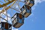 ferris wheel, gondolas, ride