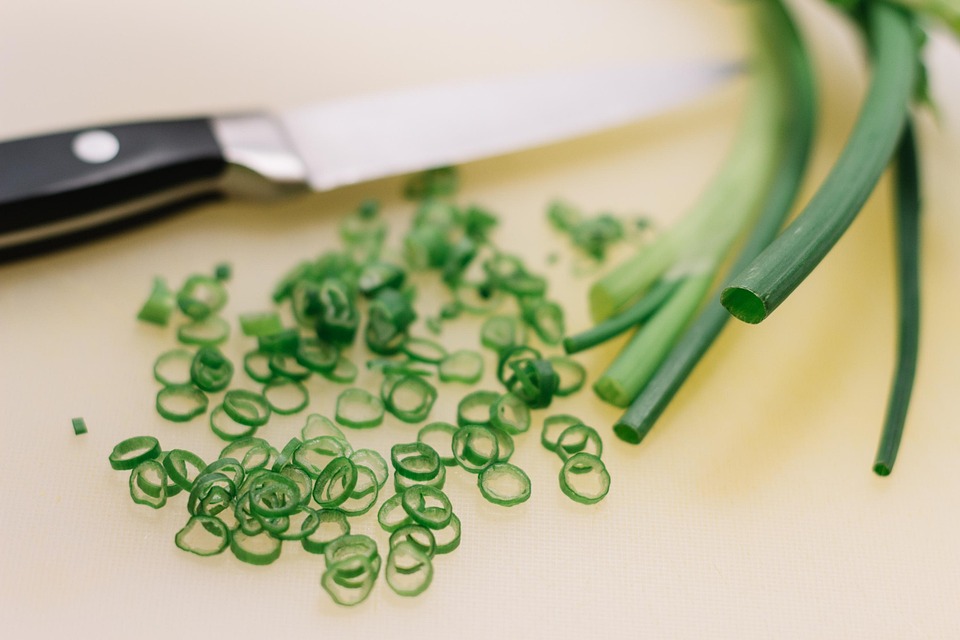 Green Onion, Vegetables, Food, Knife, Chef, Kitchen