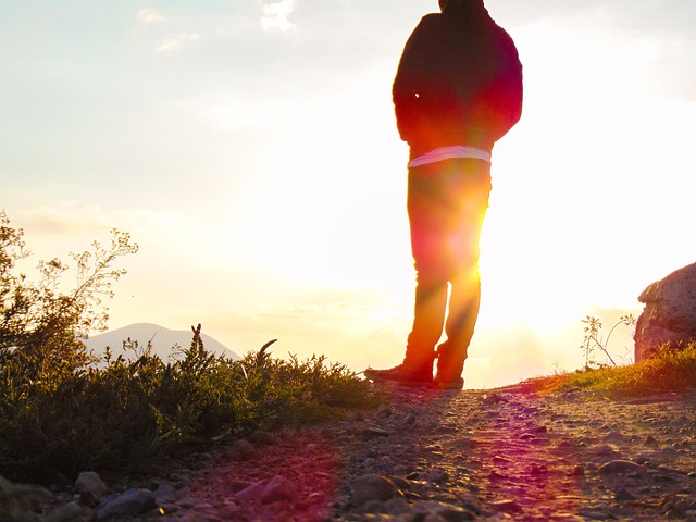 Persoon, Zonsondergang, Silhouet