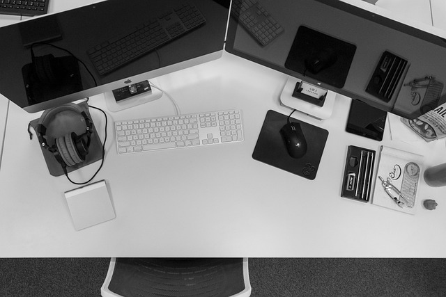 Mac, Escritorio, Computadora, Monitores
