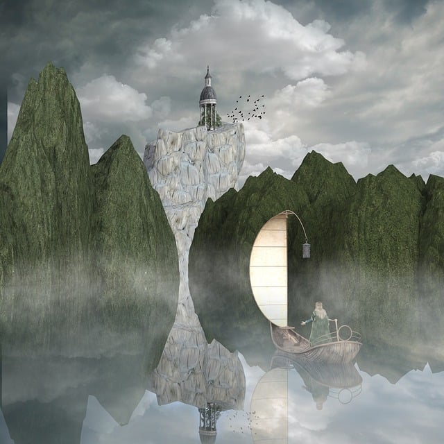 Free landscape mountains nature illustration