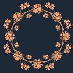floral, vintage, royal