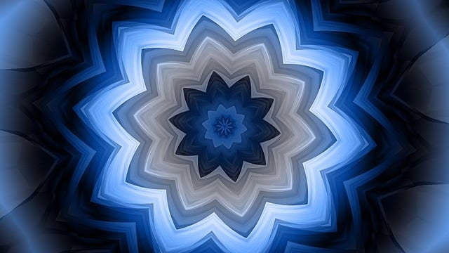 Free flower blue glowing illustration