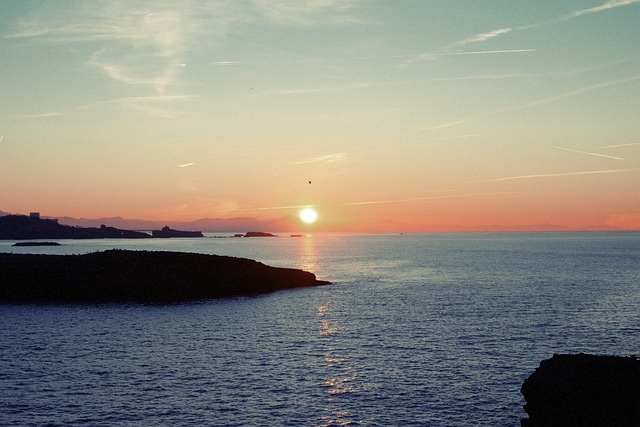 Solnedgang, Himmel, Vann, Hav, Natur