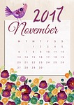 november, calendar, 2017