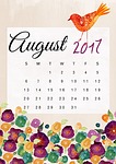 august, calendar, 2017