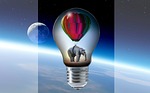 elephant, balloon, pear