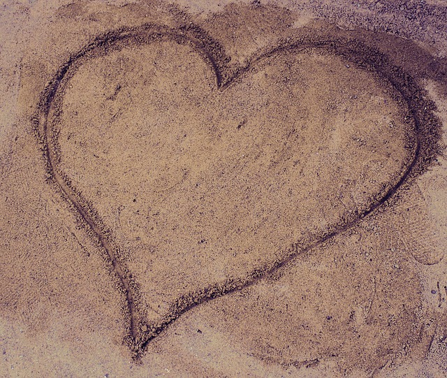 Herz, Herzform, Sand, Liebe