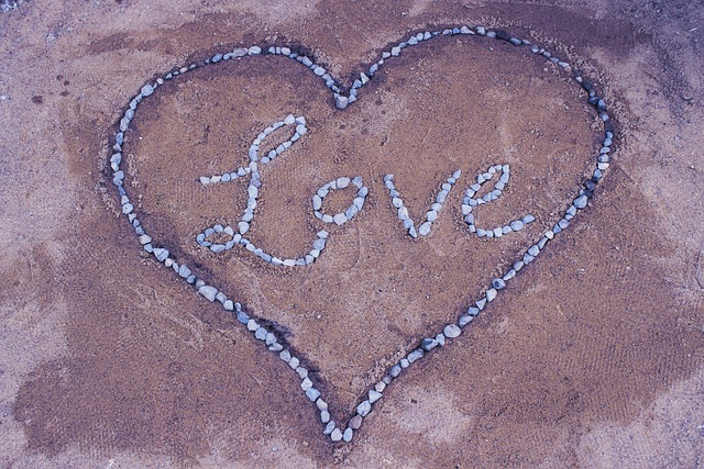 Herz, Herzform, Sand, Liebe