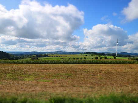 Landskab, Vindmølle, Natur, Skyer