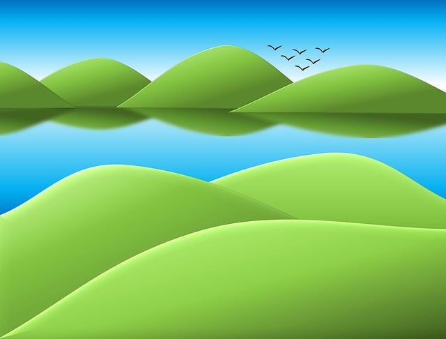 Karikatur, Hintergrund, Bäume, Himmel