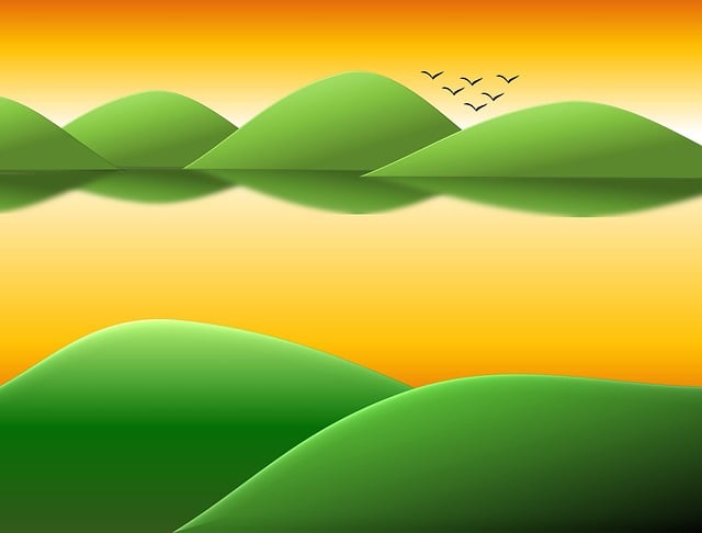 Karikatur, Hintergrund, Bäume, Himmel