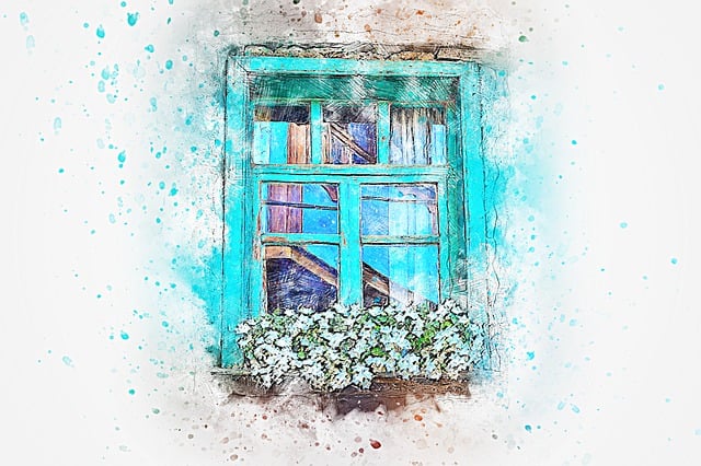 Free window flowers nature illustration