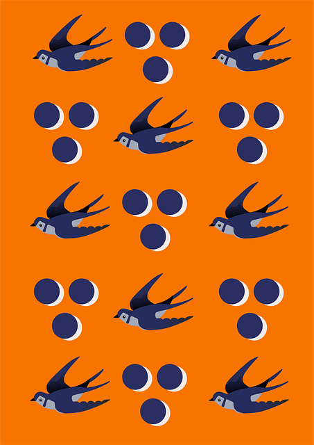 Free swallow pattern orange illustration