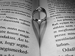 heart, ring, book